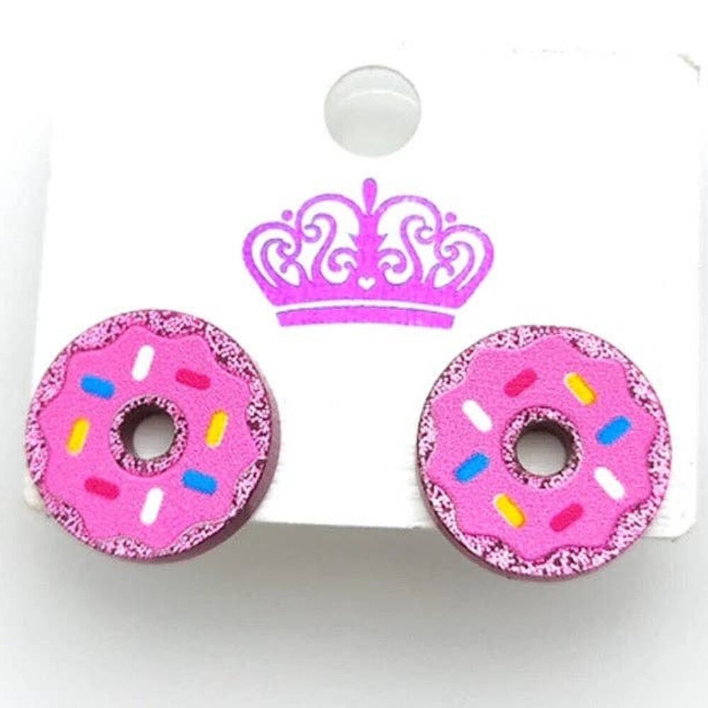 Pink Donut Stud Earrings
